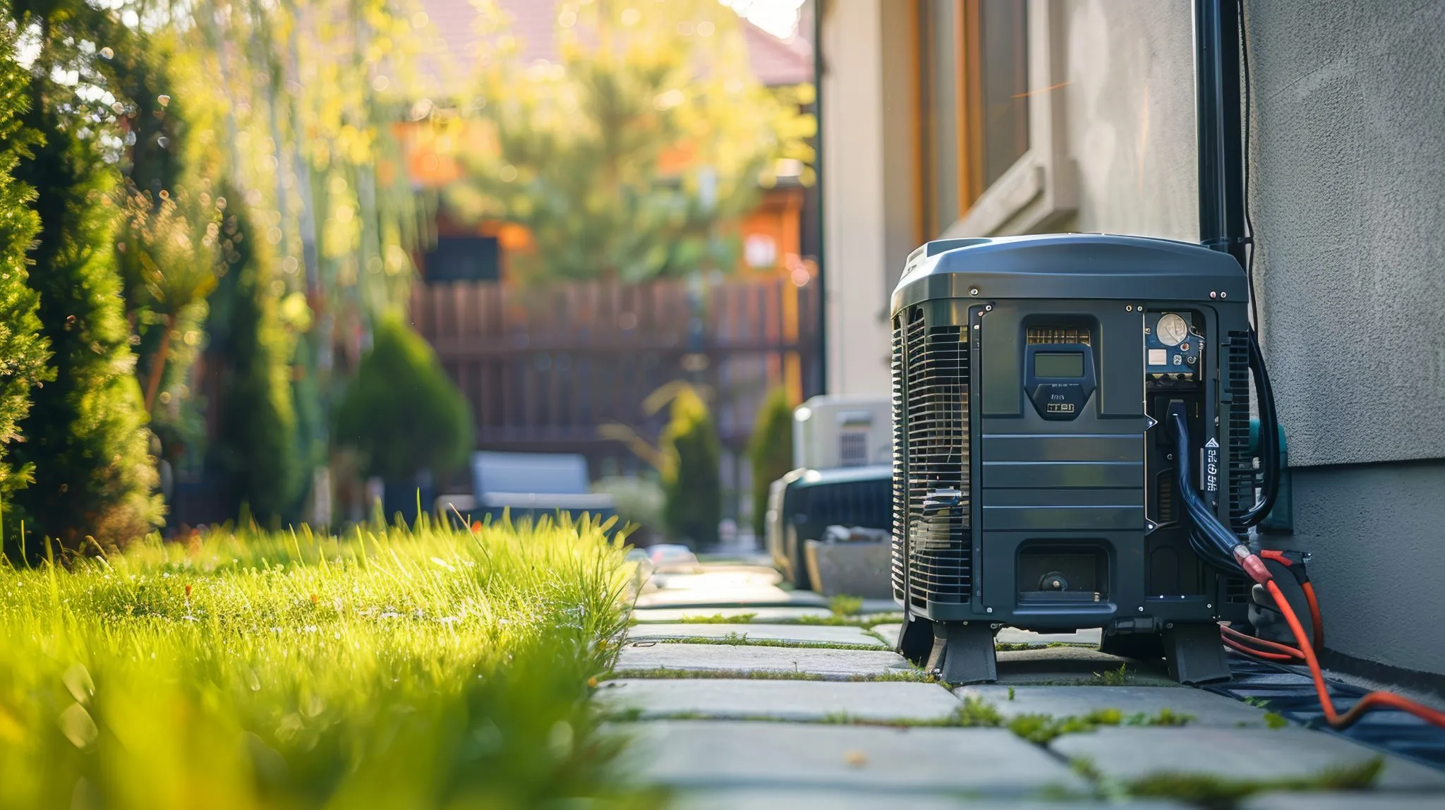 Commercial standby generator installed outside a building by Newman Electric