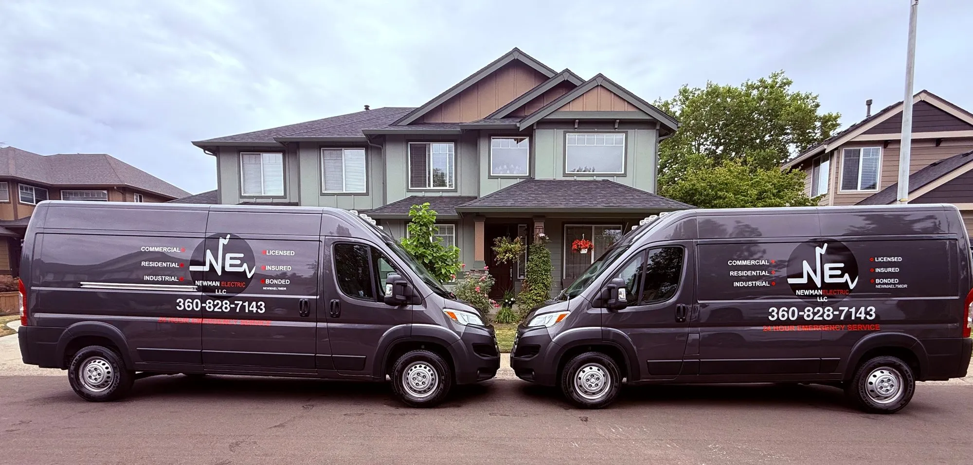 Newman Electric team with service van