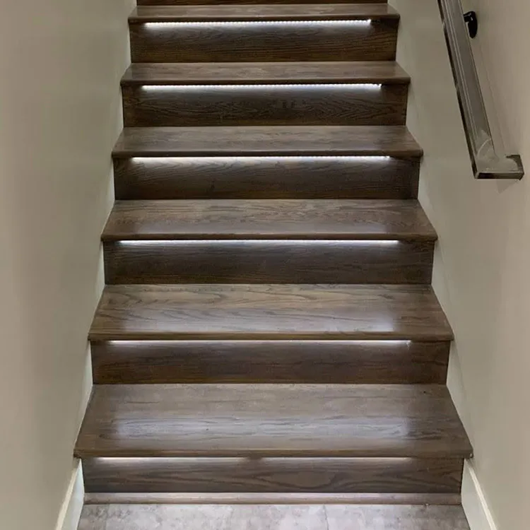 LED stair lighting installation showing energy-efficient commercial lighting